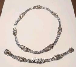 John Medeiros Two Tone Multi Strand Necklace & Bracelet Set