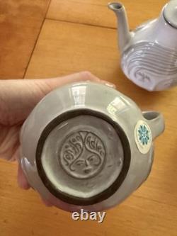 Jonathan Adler Utopia Collection Two Face Boy Girl Teapot Creamer Sugar Bowl Set