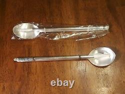 KOREAN PURE SILVER 99% Two Sujeo Chopstick & Spoon Sets 140 grams NOS EXC VTG