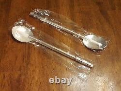 KOREAN PURE SILVER 99% Two Sujeo Chopstick & Spoon Sets 140 grams NOS EXC VTG