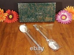 KOREAN PURE SILVER 99% Two Sujeo Chopstick & Spoon Sets 140 grams NOS EXC VTG