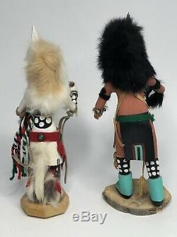 Kachina dolls Set Of Two WOLFMAN BY J. B. & WHITE COYOTE BY R-JOE safe ship
