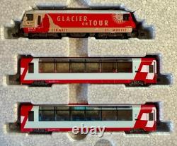 Kato 10-006 Glacier on Tour set with RhB Ge 4/4 III loco and 2 coaches, N scale