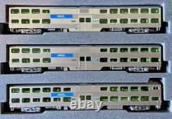 Kato USA 106-8701 MP36PH Metra bi-level commuter train starter set, new, N Scale
