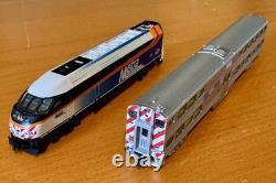 Kato USA 106-8701 MP36PH Metra bi-level commuter train starter set, new, N Scale