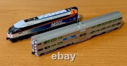 Kato USA 106-8701 MP36PH Metra bi-level commuter train starter set, new, N Scale
