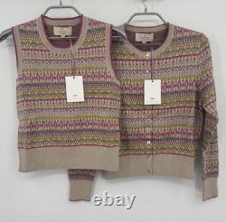 Kilte Collection Goldie Fair Isle Shell Tank & Cardigan Sweater Matching Set XS