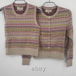 Kilte Collection Goldie Fair Isle Shell Tank & Cardigan Sweater Matching Set XS