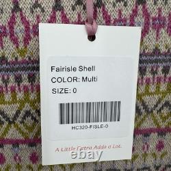Kilte Collection Goldie Fair Isle Shell Tank & Cardigan Sweater Matching Set XS