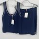 Kilte Collection Navy 100% Cashmere Knit Sweater Tank & Skirt Matching Set 2 M