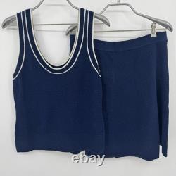 Kilte Collection Navy 100% Cashmere Knit Sweater Tank & Skirt Matching Set 2 M
