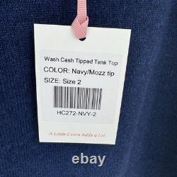 Kilte Collection Navy 100% Cashmere Knit Sweater Tank & Skirt Matching Set 2 M