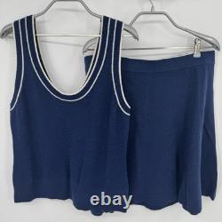 Kilte Collection Navy 100% Cashmere Sweater Tank & Skirt Matching Set 3 L/XL