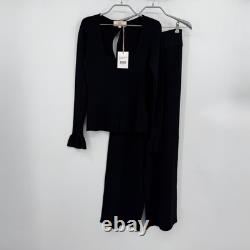 Kilte Collection Nelly Long Sleeve Top and Wide Leg Pants Set Black 3 L/XL $610