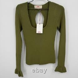 Kilte Collection Nelly Ribbed Top and Wide Leg Pants Set Eucalyptus Green S 1