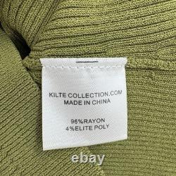 Kilte Collection Nelly Ribbed Top and Wide Leg Pants Set Eucalyptus Green S 1