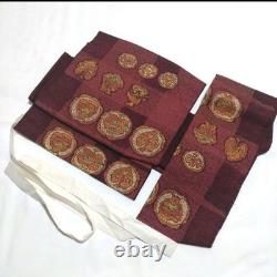 Kimono Obi Belt Set 6pcs Two-Piece Style Garment Ready Used M523