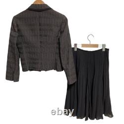 LANVIN COLLECTION Jacket and Pleated Skirt Set Size 38 Brown Women USED