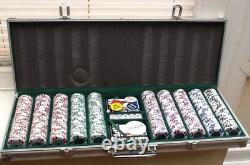 LAS VEGAS JACKPOT CASINO Complete Set Of 500 Cash Poker Chips In Case RARE