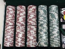 LAS VEGAS JACKPOT CASINO Complete Set Of 500 Cash Poker Chips In Case RARE