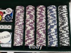 LAS VEGAS JACKPOT CASINO Complete Set Of 500 Cash Poker Chips In Case RARE