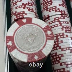 LAS VEGAS JACKPOT CASINO Complete Set Of 500 Cash Poker Chips In Case RARE