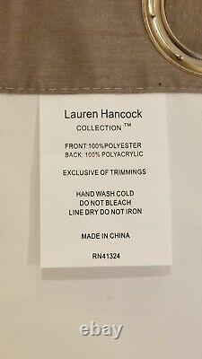 LAUREN HANCOCK COLLECTION Long Blackout Curtains Drapes 2 Panels Beige 55x94