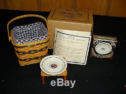 LONGABERGER COLLECTOR'S JW MINIATURE TWO-PIE BASKET SET WithMINI ANNIV. PIE PLATE