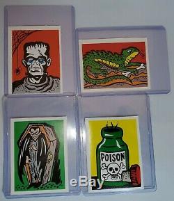 LOT TWO 1960s LEAF SPOOK STORIES STICKER SET OF 4 VINTAGE MONSTERS NON SPORT