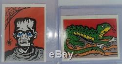 LOT TWO 1960s LEAF SPOOK STORIES STICKER SET OF 4 VINTAGE MONSTERS NON SPORT