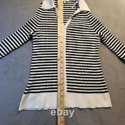 Lafayette 148 New York Womens Medium Black Striped Crepe Knit Collection 2 Piece