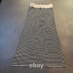 Lafayette 148 New York Womens Medium Black Striped Crepe Knit Collection 2 Piece