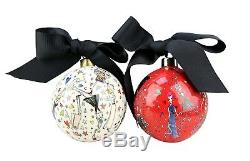 Lanvin Porcelain Set Of Two Ball Christmas Ornament In Original Blue Box New