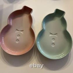 Le Creuset Abroad Snowman Plate Two-Color Set