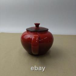 Le Creuset Tea Set Teapot & Two Mug Cup Set In Box Cherry Red