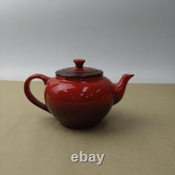 Le Creuset Tea Set Teapot & Two Mug Cup Set In Box Cherry Red