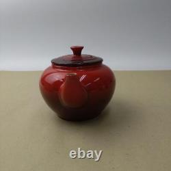 Le Creuset Tea Set Teapot & Two Mug Cup Set In Box Cherry Red