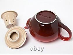 Le Creuset Tea Set Teapot & Two Mug Cup Set In Box Cherry Red New