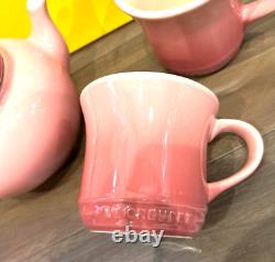 Le Creuset Teapot Set One Small Teapot + Two Mugs SS Rose Quartz withBox Old Stock