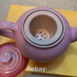 Le Creuset Teapot Set One Small Teapot and Two Mugs SS Rose Quartz with Box