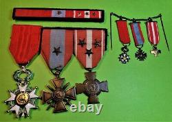 Legion Of Honor & Two Crosses With Miniatures Set Of Military Decorations