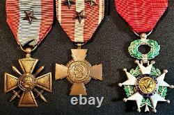 Legion Of Honor & Two Crosses With Miniatures Set Of Military Decorations