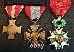 Legion Of Honor & Two Crosses With Miniatures Set Of Military Decorations