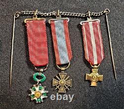 Legion Of Honor & Two Crosses With Miniatures Set Of Military Decorations