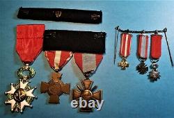 Legion Of Honor & Two Crosses With Miniatures Set Of Military Decorations