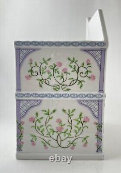Lenox Spice Village Set Of Two Planters Pink And Purple Excellent Condition 1996