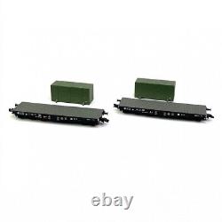 Liliput L230170 DRB set two flatbed wagons for heavy transport military cases