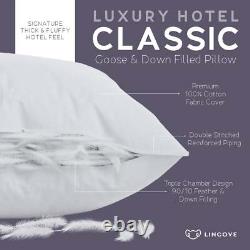 Lincove ClassicT Hotel Collection Down and Feather Bed Pillow Made in the USA