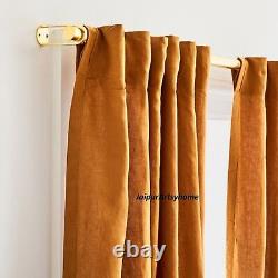 Linen curtain Cinnamon Color Living Room two panels Bedroom Curtain Set