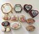 Lot Of 13 Vintage Trinket Boxes Limoges Style, Cloisonne, Glass, Mother Of Pea